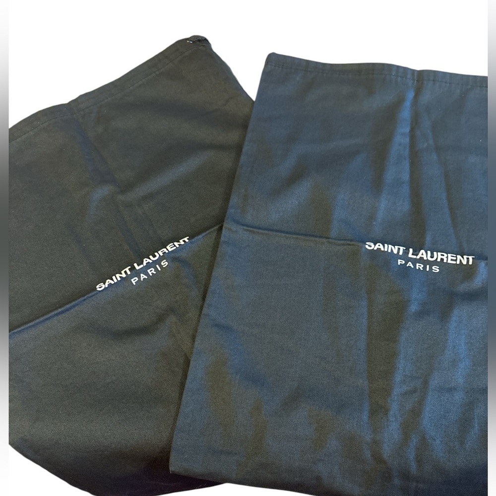 2 SAINT LAURENT PARIS BLACK DUST BAGS Approximately 16x12”